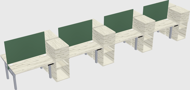 Shared electric desk + cabinet