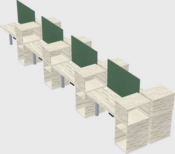 Shared electric desk + cabinet