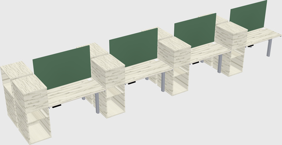 Shared electric desk + cabinet