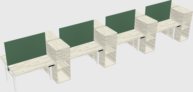 Shared electric desk + cabinet