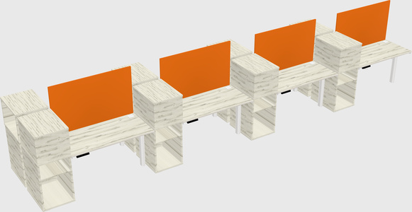 Shared electric desk + cabinet