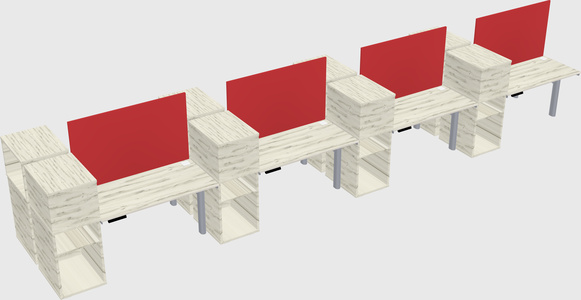 Shared electric desk + cabinet