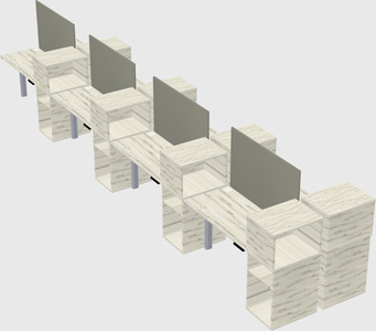 Shared electric desk + cabinet