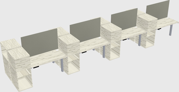 Shared electric desk + cabinet