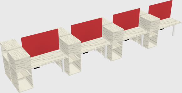 Shared electric desk + cabinet