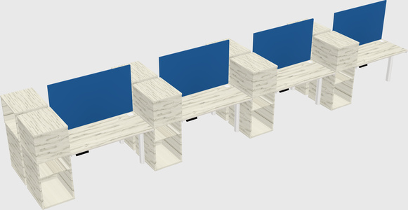 Shared electric desk + cabinet