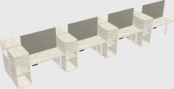 Shared electric desk + cabinet