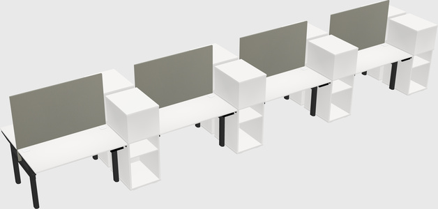 Shared electric desk + cabinet