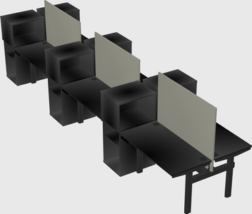 Shared electric desk + cabinet