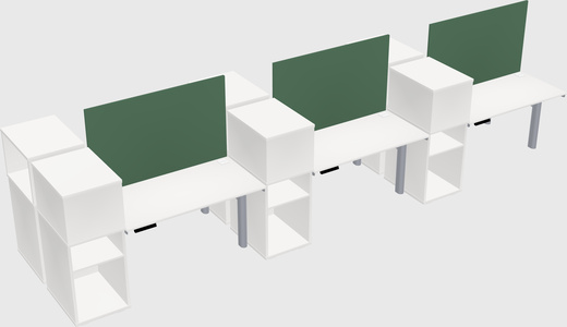 Shared electric desk + cabinet