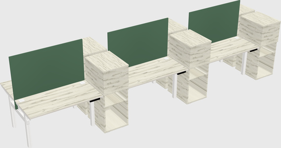 Shared electric desk + cabinet