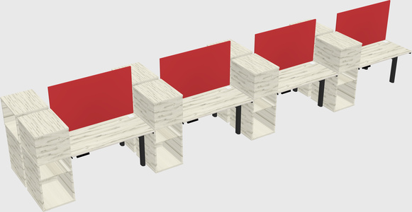 Shared electric desk + cabinet