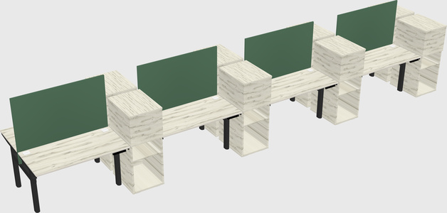 Shared electric desk + cabinet