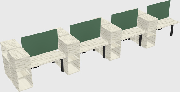 Shared electric desk + cabinet