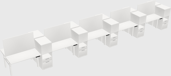 Shared electric desk + cabinet