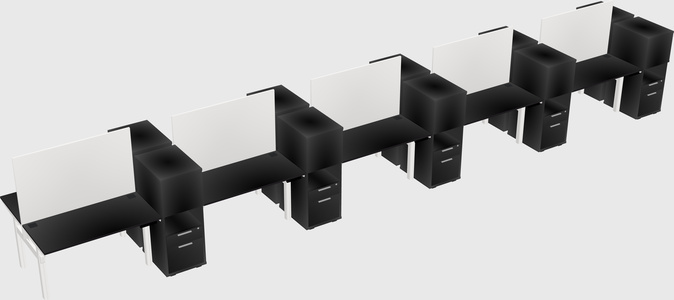 Shared electric desk + cabinet