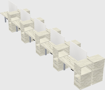 Shared electric desk + cabinet