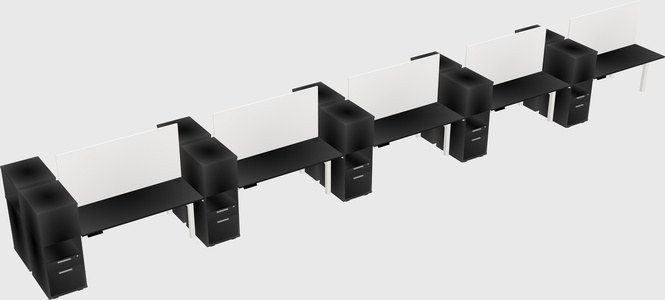 Shared electric desk + cabinet