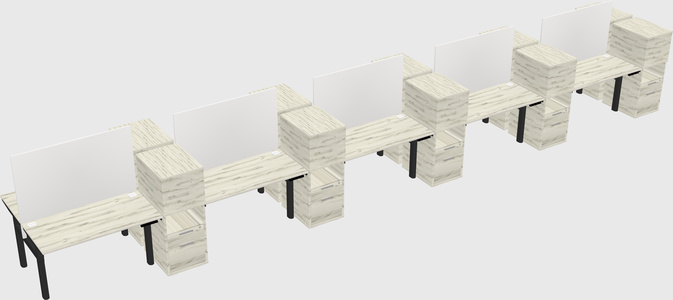 Shared electric desk + cabinet