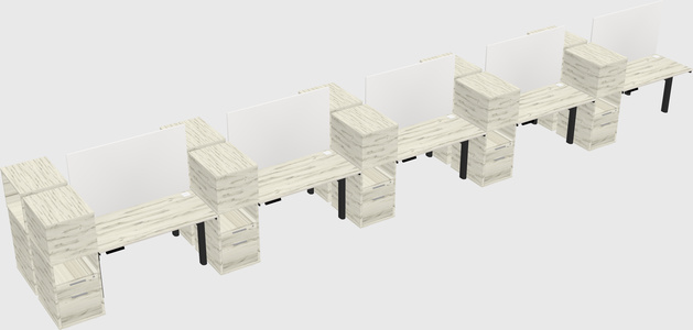 Shared electric desk + cabinet