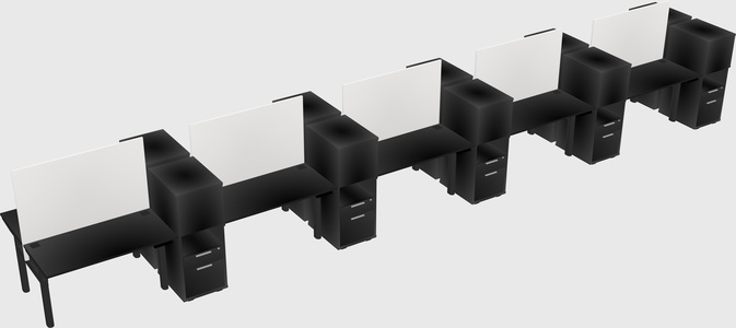 Shared electric desk + cabinet