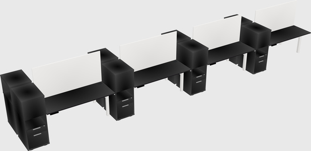 Shared electric desk + cabinet