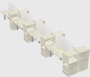 Shared electric desk + cabinet