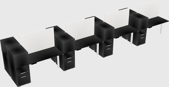 Shared electric desk + cabinet