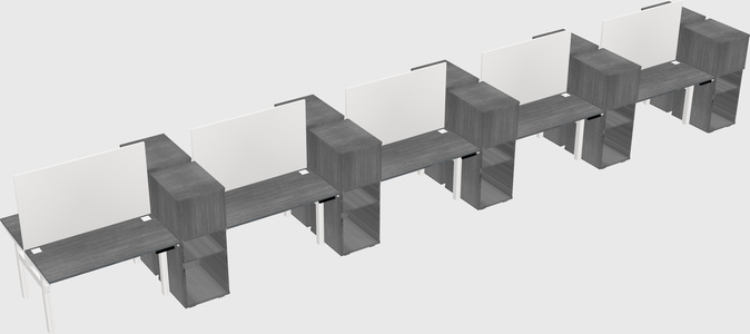 Shared electric desk + cabinet