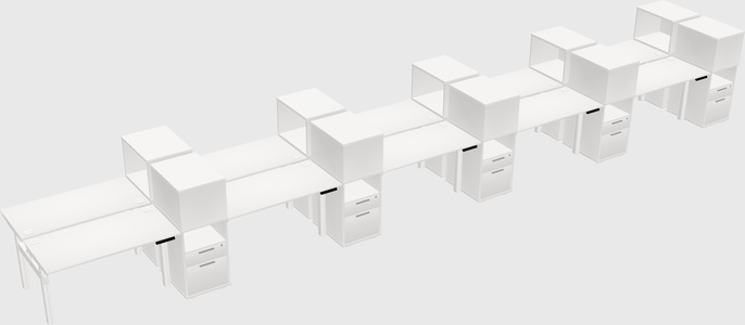 Shared electric desk + cabinet