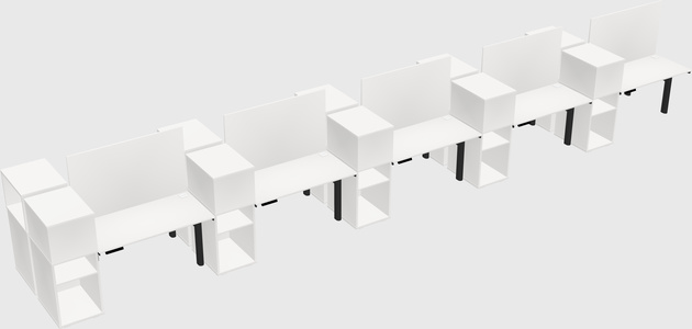 Shared electric desk + cabinet