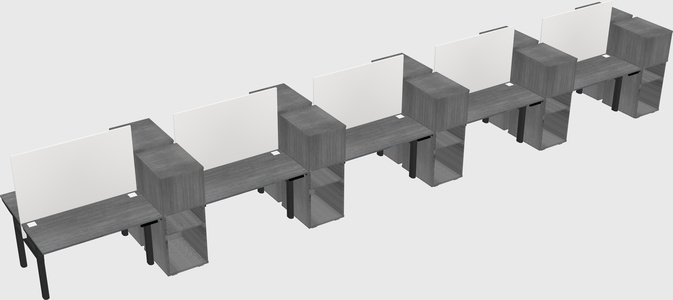 Shared electric desk + cabinet