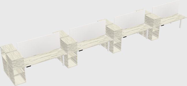Shared electric desk + cabinet