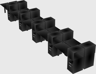 Shared electric desk + cabinet