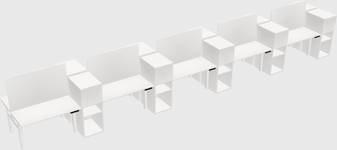 Shared electric desk + cabinet