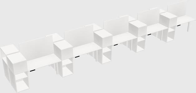 Shared electric desk + cabinet