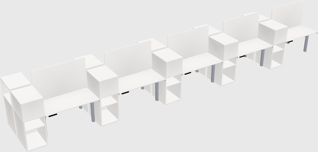 Shared electric desk + cabinet