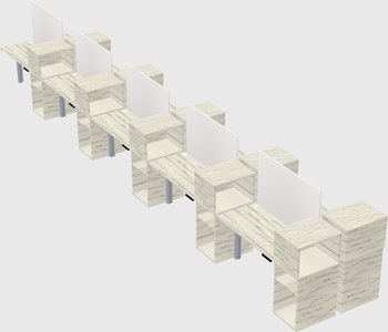 Shared electric desk + cabinet