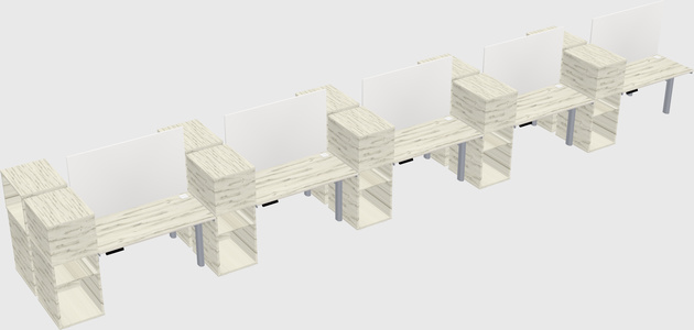 Shared electric desk + cabinet