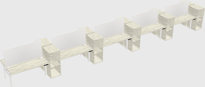 Shared electric desk + cabinet