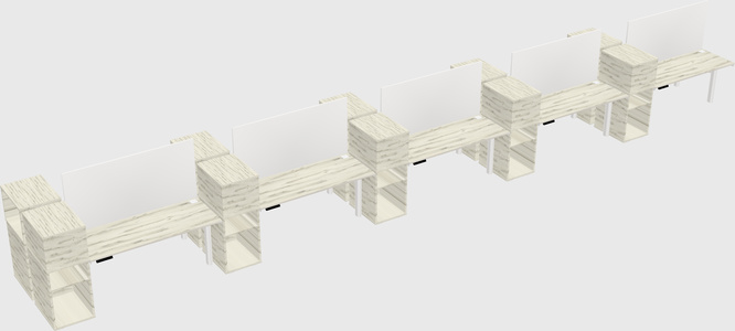 Shared electric desk + cabinet