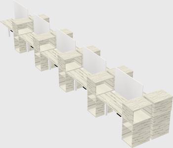 Shared electric desk + cabinet