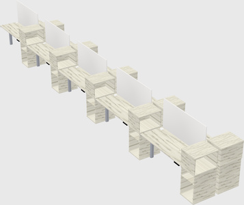 Shared electric desk + cabinet