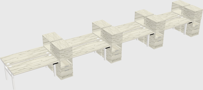 Shared electric desk + cabinet
