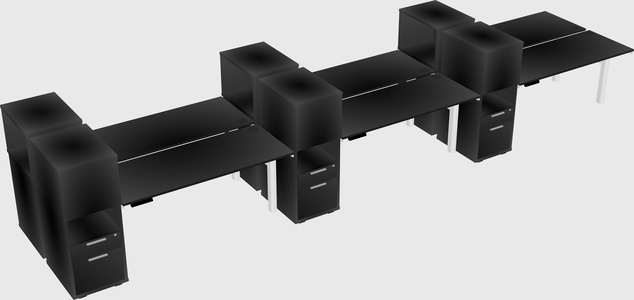 Shared electric desk + cabinet