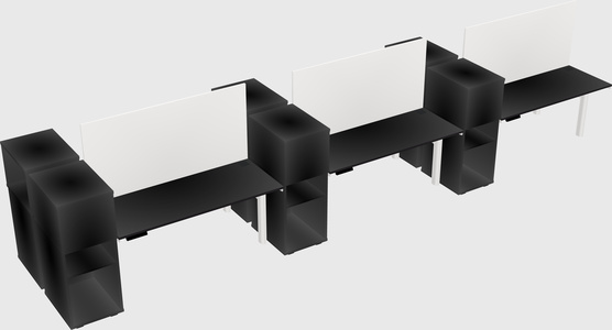 Shared electric desk + cabinet
