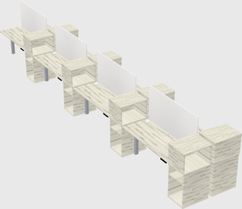 Shared electric desk + cabinet