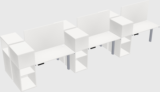 Shared electric desk + cabinet