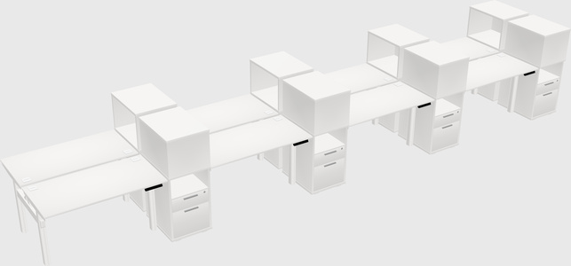 Shared electric desk + cabinet