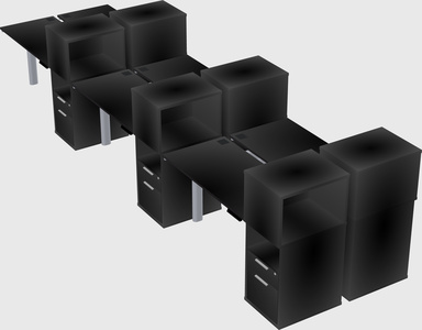 Shared electric desk + cabinet
